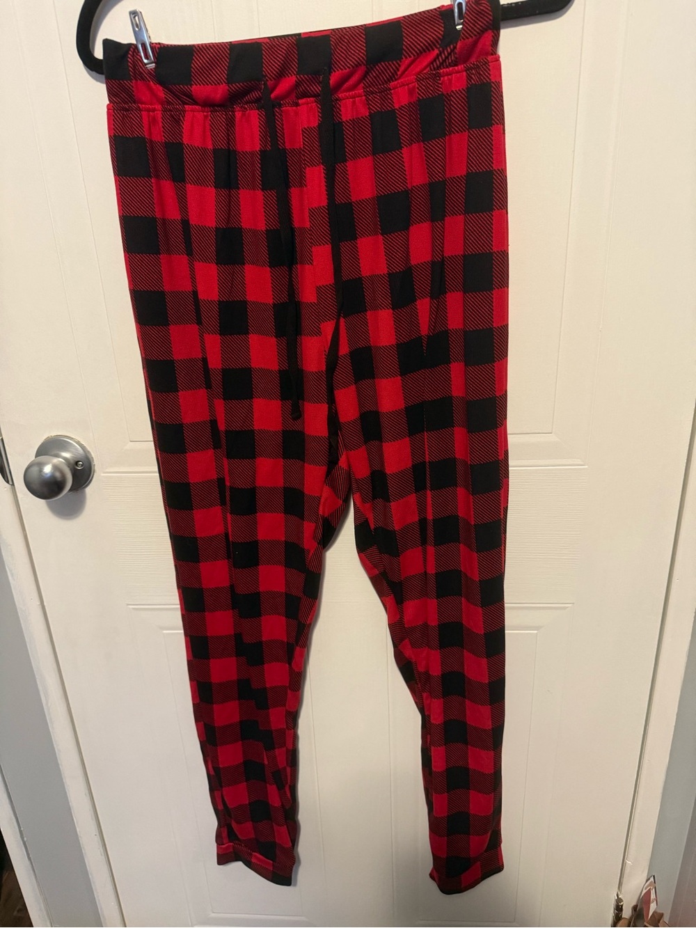 Women’s Red and Black Buffalo Plaid Jogger Pants (Pjs/Lounge)